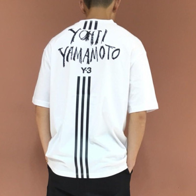 Y-3 2019 Mens Logo Printing Cotton Short Sleeved Tshirt - 요지야마모토 남성 로고 프리팅 코튼 반팔티 Y3ts0001.Size (m- 3xl).화이트