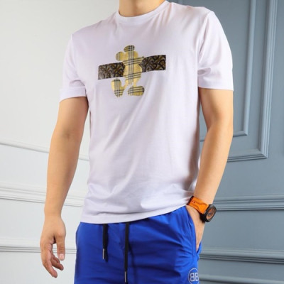 Burberry 2019 Mens Logo Polo Cotton Short Sleeved Tshirt - 버버리 남성 로고 폴로 코튼 반팔티 BurTS0047.Size(M- 3xl).화이트
