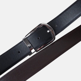 Montblanc 2019 Mens Leather Belt - 몽블랑 2019 남성용 레더 벨트 MONBT0002.Size(3.5cm).블랙