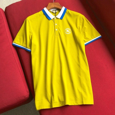 Burberry 2019 Mens Logo Polo Cotton Short Sleeved Tshirt - 버버리 남성 로고 폴로 코튼 반팔티 BurTS0051.Size(m- 3xl).옐로우