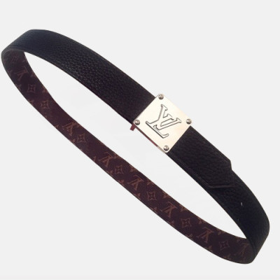 Louis vuitton 2019 Ladies Reversible Canvas & Leather Belt - 루이비통 2019 여성용 리버시블 캔버스 & 레더 벨트 LOUBT0021.Size(3.0cm).블랙