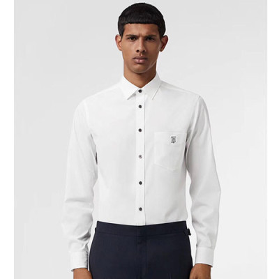 Burberry 2019 Mens white Cotton Sleeved shirt - 버버리 남성 화이트 코튼 셔츠 Burst0052.Size(s - 2xl).화이트