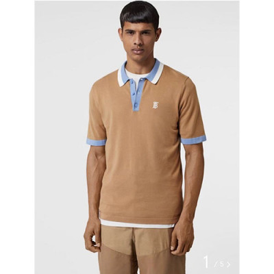 Burberry 2019 Mens Logo Polo  Short Sleeved Tshirt - 버버리 남성 로고 폴로 실켓면 반팔티 BurTS0053.Size(m- 3xl).카키