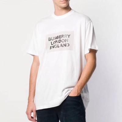 Burberry 2019 Mens Logo Polo Cotton Short Sleeved Tshirt - 버버리 남성 로고 폴로 코튼 반팔티 BurTS0055.Size(s- xl).화이트