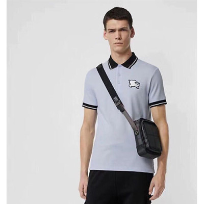 Burberry 2019 Mens Logo Polo Cotton Short Sleeved Tshirt - 버버리 남성 로고 폴로 코튼 반팔티 BurTS0056.Size(s- xl).스카이블루