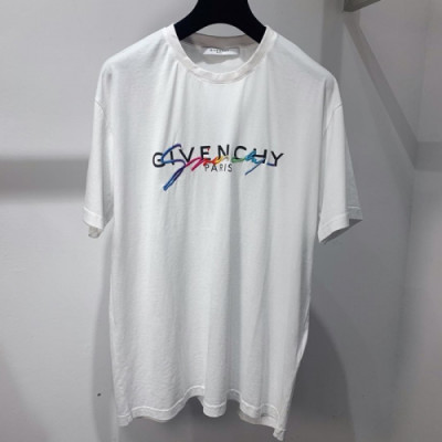 Givenchy 2019 Mm/Wm Logo Oversize Cotton Short Sleeved Tshirt - 지방시 남자 로고 오버사이즈 코튼 반팔티 Givts0009.Size(xs -l).화이트