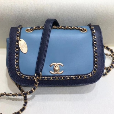 Chanel 2019 Woman Flab Shoulder Bag,22CM - 샤넬 2019 여성용 플랩 숄더백,CHAB1010,22CM,블루