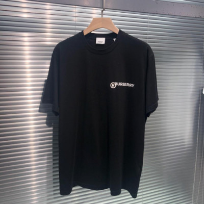 Burberry 2019 Mm/WmCrew -neck Cotton Short Sleeved T-shirt - 버버리 남자 크루넥 고튼 반팔티 Burts0066.Size(xs -xl).블랙