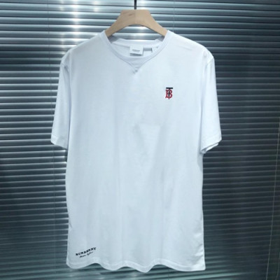 Burberry 2019 Mm/WmCrew -neck Cotton Short Sleeved T-shirt - 버버리 남자 크루넥 고튼 반팔티 Burts0067.Size(xs -xl).화이트