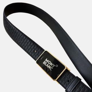 Montblanc 2019 Mens Leather Belt - 몽블랑 2019 남성용 레더 벨트 MONBT0006.Size(3.5cm).블랙