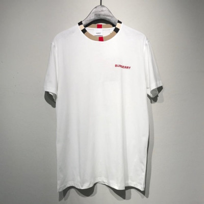 Burberry 2019 Mm/WmCrew -neck Cotton Short Sleeved T-shirt - 버버리 남자 크루넥 고튼 반팔티 Burts0069.Size(s -xl).화이트