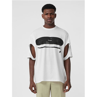 Burberry 2019 Mm/WmCrew -neck Cotton Short Sleeved T-shirt -버버리 남자 크루넥 고튼 반팔티 Burts0069.Size(s -xl).화이트