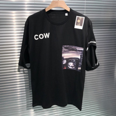 Burberry 2019 Mm/WmCrew -neck Cotton Short Sleeved T-shirt - 버버리 남자 크루넥 고튼 반팔티 Burts0071.Size(xs -l).블랙