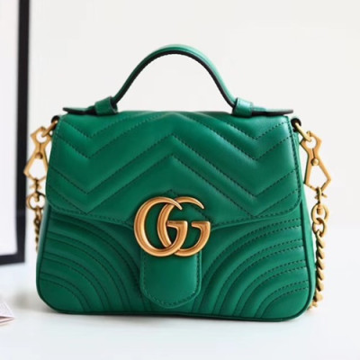 Gucci GG Marmont Women Mini Top Handle Bag,21CM - 구찌 GG 마몬트 여성용 미니 탑 핸들백 547260, GUB0691,21cm