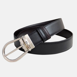 Montblanc 2019 Mens Reversible Leather Belt - 몽블랑 2019 남성용 리버시블 레더 벨트 MONBT0007.Size(3.4cm).블랙