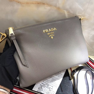 Prada 2019 Leather Shoulder Bag,29.5cm - 프라다 2019 남성용 레더  숄더백 ,1BH050-2,29.5cm,연그레이