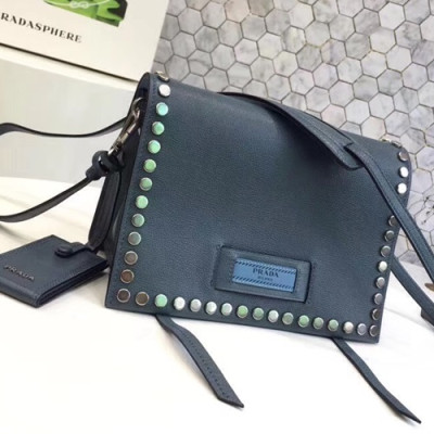 Prada 2019 Etiquette Shoulder Bag,23cm - 프라다 2019 에티켓 숄더백 ,1BH082-8,23cm,블루