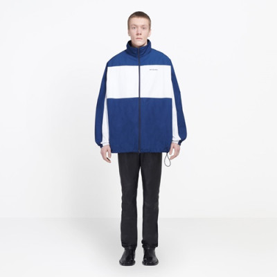 Balenciaga 2019 Mens Logo Print Wind Breaker Jacket - 발렌시아가 로고 프린트 바람막이 자켓 Baljk0024.Size(S - XL) 블루