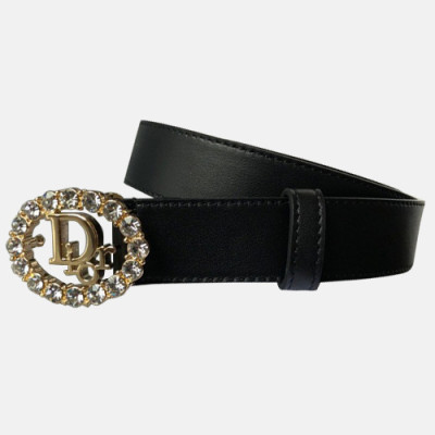 Christian Dior 2019 Ladies Leather Belt - 크리스챤 디올 2019 여성용 레더 벨트 DIOBT0023,Size(3.0CM).블랙