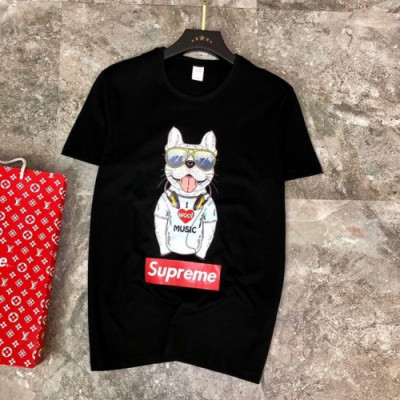 Supreme 2019 Mens Logo Cotton Short Sleeved Tshirt - 슈프림 남성 로고 코튼 반팔티 supts0005.Size(s- 4xl).컬러(블랙)