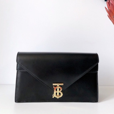 Burberry 2019 TB Leather Clutch Bag , 26cm - 버버리 2019 TB 레더 클러치백 ,BURB0353,26cm,블랙
