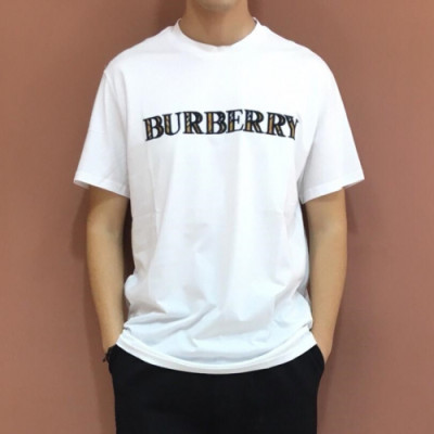 Burberry 2019 Mens Logo Cotton Short Sleeved Tshirt - 버버리 남성 로고 코튼 반팔티 Burts0083.Size(M- 3XL).컬러(화이트)