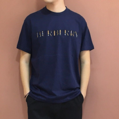 Burberry 2019 Mens Logo Cotton Short Sleeved Tshirt - 버버리 남성 로고 코튼 반팔티 Burts0083.Size(M- 3XL).컬러(네이비)