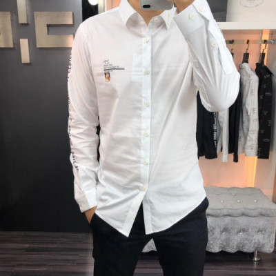 Off-White 2019 Mens Logo Slim Fit Cotton Tshirt - 오프화이트 남성 로고 슬림핏 코튼 셔츠 Offts0015.Size(48-56).컬러(화이트)