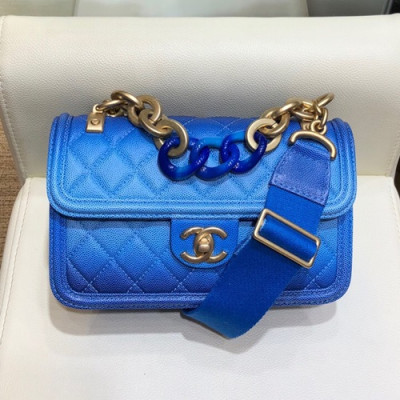 Chanel 2019 Woman Leather Small Tote Shoulder Bag 22CM - 샤넬 2019 여성용 레더 스몰 토트 숄더백,CHAB1032,22CM,블루