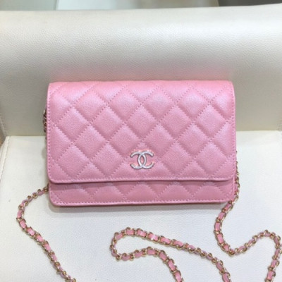 Chanel 2019 WOC Chain Cross Bag,19CM - 샤넬 2019 WOC 체인 크로스백,CHAB1054,19CM,핑크