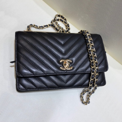 Chanel 2019 WOC Chain Cross Bag,19CM - 샤넬 2019 WOC 체인 크로스백,CHAB1067,19CM,블랙