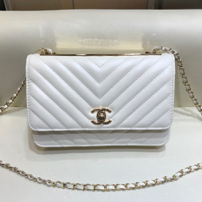 Chanel 2019 WOC Chain Cross Bag,19CM - 샤넬 2019 WOC 체인 크로스백,CHAB1069,19CM,화이트