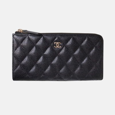 Chanel 2019 Ladies Wallet / Card Purse - 샤넬 2019 여성용 레더 장지갑 / 카드지갑 ,CHAW0039,19cm.블랙