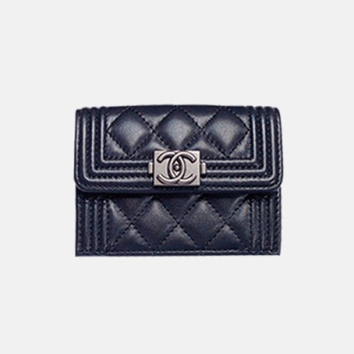 Chanel 2019 Ladies Small Wallet / Card Purse - 샤넬 2019 여성용 레더 반지갑 / 카드 퍼스  ,CHAW0054,12cm.블랙