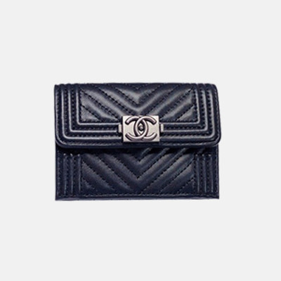 Chanel 2019 Ladies Small Wallet / Card Purse - 샤넬 2019 여성용 레더 반지갑 / 카드 퍼스  ,CHAW0056,12cm.블랙
