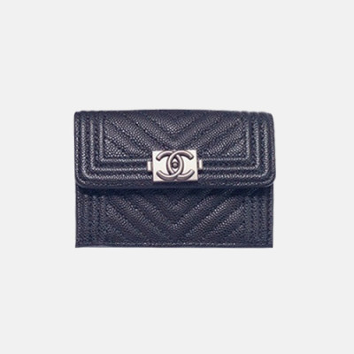Chanel 2019 Ladies Small Wallet / Card Purse - 샤넬 2019 여성용 레더 반지갑 / 카드 퍼스  ,CHAW0058,12cm.블랙