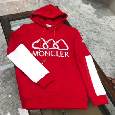 Mocler 2019 Mens Logo Cotton Short Hood Tee - 몽클레어 남성 로고 코튼 후드티 Mocht0071.Size(M- 3XL).컬러(레드)