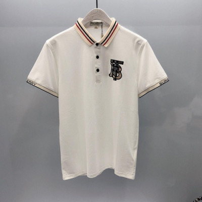 Burberry 2019 Mens Logo Cotton Short Sleeved Tshirt -버버리 남성 로고 코튼 반팔티 Burts0100.Size(m - 3xl).화이트