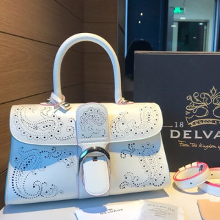 Delvaux 2019 Brillant Leather Tote Shoulder Bag,28 CM - 델보 2019 브리앙 레더 토트 숄더백,DVB0327.28 CM,화이트