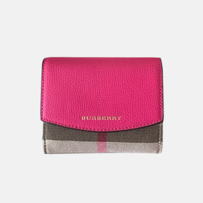 Burberry 2019 Ladies Leather Wallet - 버버리 2019 여성용 레더 반지갑 BURW0075.Size(11CM).핑크
