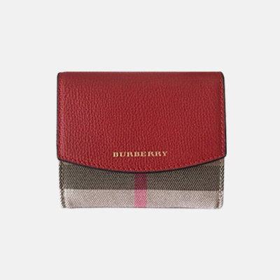 Burberry 2019 Ladies Leather Wallet - 버버리 2019 여성용 레더 반지갑 BURW0078.Size(11CM).레드