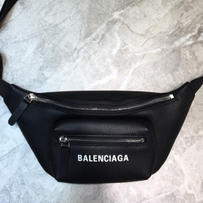 Balenciaga 2019 Leather Mini Hip Sack Belt Bag,18CM - 발렌시아가 2019 레더 남여공용 미니 힙색 벨트백,BGB0376,18CM,블랙