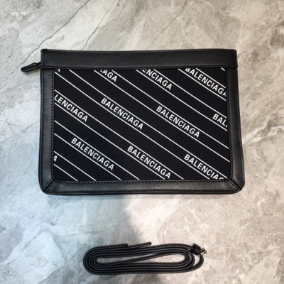 Balenciaga 2019 Canvas Clutch Shoulder Bag,26CM - 발렌시아가 2019 캔버스 클러치 숄더백,BGB0394,26CM,블랙