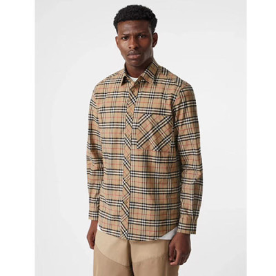 Burberry 2019 Mens Logo Slim Fit Cotton Tshirt - 버버리 남성 로고 슬림핏 코튼 셔츠 Bursh0103.Size(S-XL).컬러(카키)