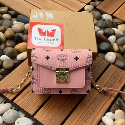 MCM 2019 Patricia Visetos Mini Shoulder Bag,17.5cm - 엠씨엠 2019 패트리샤 비세토스 여성용 미니 숄더백 MCMB0323, 17.5cm,핑크