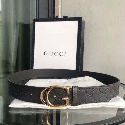 Gucci 2023 Man Leather Belt - 구찌 2023 남성용 레더 벨트 GUBT0138(3.5cm),블랙