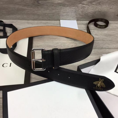Gucci 2023 Man Leather Belt - 구찌 2023 남성용 레더 벨트 GUBT0139,블랙(은장/금장)