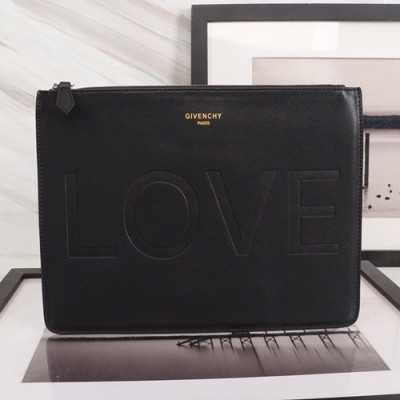 Givenchy 2019 Leather Clutch Bag,30cm - 지방시 2019 레더 남여공용 클러치백 GVB0108,30cm,블랙