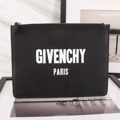 Givenchy 2019 Leather Clutch Bag,30cm - 지방시 2019 레더 남여공용 클러치백 GVB0110,30cm,블랙