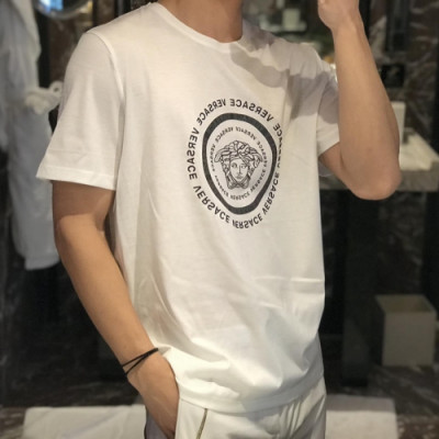 Versace 2019 Mens Logo Cotton Short Tshirt- 베르사체 남성 로고 코튼 반팔티 verts0072.Size(M- 5XL).컬러(화이트)